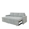 85 Inches Sofa Bed, 3 Seater Sleeper Sofa with Storage Chaise, Square Handrail with Pull and Copper Nail - 4 of 4
