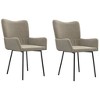vidaXL Dining Chairs 2 pcs Light Gray Velvet - 2 of 4