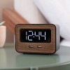 Lumoday™ Dual USB Alarm Clock (Black/Wood) - 4 of 4