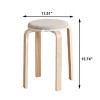 Syemin Dining Chairs Set of 4 Stackable Stools, Stackable Bentwood Stools, Round Backless Chairs for Dining Room, Gray, 11.81"*11.81"*18.5" - 3 of 4