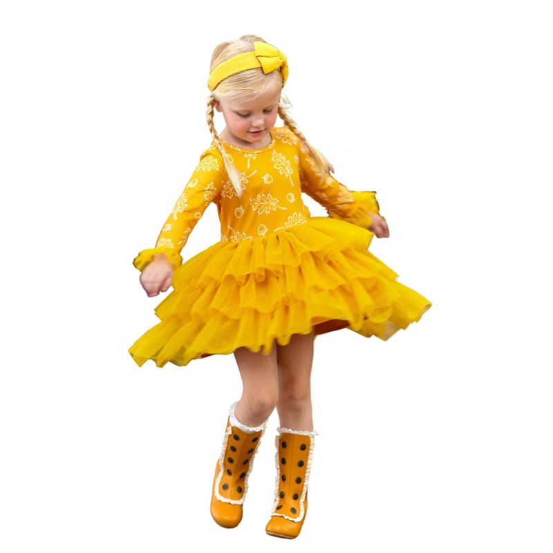Girls Picture Perfect Falling Leaves Tutu Dress - Mia Belle Girls, 2 of 7