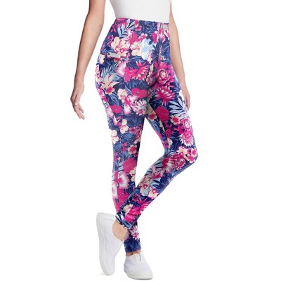 Woman Within Plus Size Petite Printed Pocket Legging