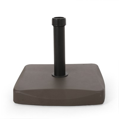 Brown Concrete and Iron Square Umbrella Base, 62 lb