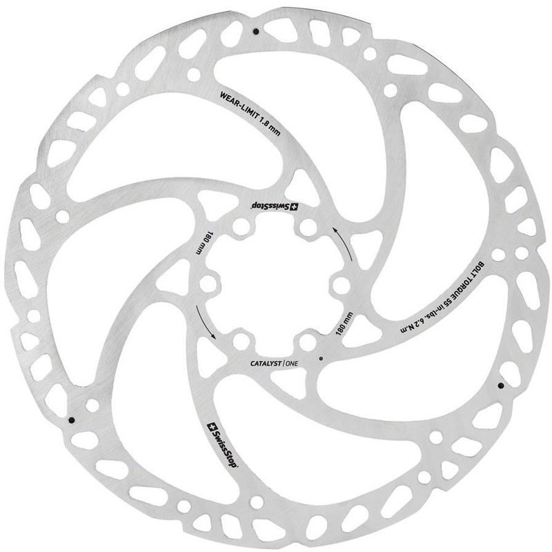 SwissStop Catalyst One Disc Rotor - 180mm, 6-Bolt, Silver, 1 of 2