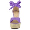Allegra K Women's Espadrilles Tie Up Ankle Strap Wedges Sandals - 2 of 4