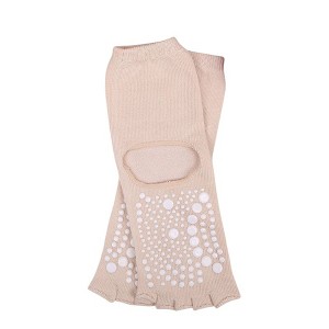 Anna-Kaci Women's Open Toe Grip Yoga Socks with Anti-Slip Sole and Cut-Out Instep Design for Pilates and Barre Workouts Comfort - 1 of 4