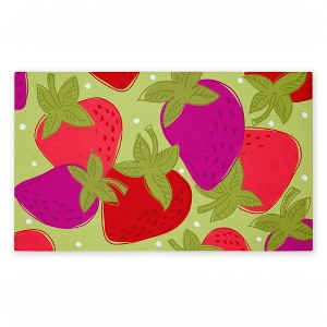 Stupell Industries Fun Fruit Strawberries Printed Outdoor Door Mat, design by Deidre Mosher, 18"x30" - 1 of 4