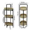VYNXARIA Small Handwoven Side Tables 3-Tier Oval Organizer Portable Storage Shelf(Natural) - 3 of 4