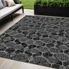 Black Charcoal And Ivory Geometric Washable Indoor Outdoor Area Rug - 2 of 4