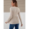 Maternity Fall Tops Peplum Wasit Rib Sweater Crew Neck Pullovers for Pregnancy Women Long Sleeve Soft Knitwear Lightweight Cozy Tops - 2 of 4