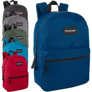 Trail maker (24 Pack) Classic 17 Inch Backpacks in Bulk Wholesale Back Packs for Boys and Girls (Assorted 6 Colors Pack)