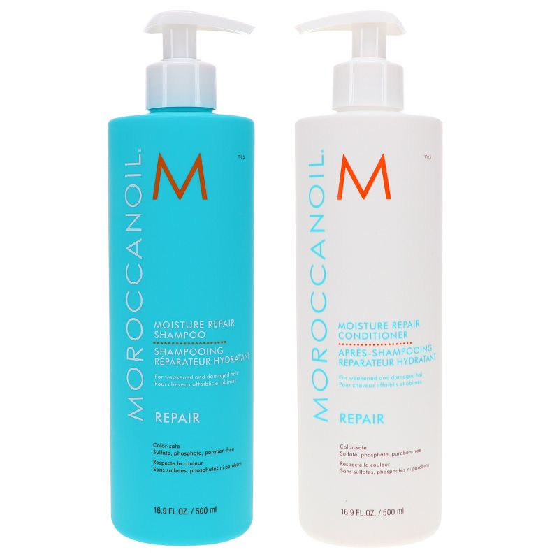 Moroccanoil Moisture Repair Shampoo 16.9 oz & Moisture Repair Conditioner 16.9 oz Combo Pack, 1 of 9