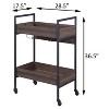 VYNXARIA Serving Cart with 2 Shelves for Playroom, Nursery & Bedroom,Walnut / Black - 4 of 4