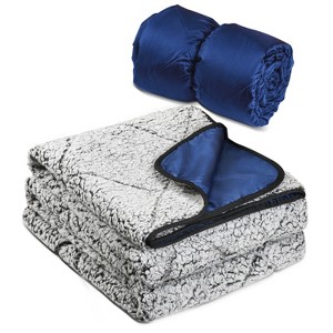 Tirrinia 60” x 80” Outdoor Waterproof Blanket with Fleece Lining, Foldable Camping Blanket - 1 of 4