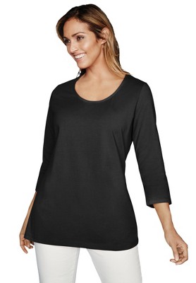 Jessica London Women's Plus Size Stretch Cotton Scoop Neck Tee