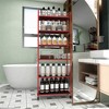 6 Tier Slim Rolling Storage Cart, Metal Mobile Shelving Unit, Lockable Utility Cart with Basket for Kitchen Bathroom Laundry Narrow Places - image 2 of 4