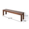 Wooakway Rustic 62" L Weather-resistant Acacia Wood Patio Bench with Classic Slat Panel Solid Hardwood Frame for Garden Sunroom Poolside Set of 2 - 2 of 4