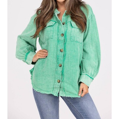 Women's My Kind Of Textured Lightweight Shacket - Oddi