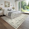 Washable Floral Runner Rug - Ultra-Soft Vintage Print Stain-Resistant Carpet Easy-Clean Distressed Floor Mat for Hallway Laundry Room Bedroom - 4 of 4