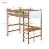 NicBex Rubber Wood Junior Twin Loft Bed for kids,Multifunctional Loft Bed Platform with Desk,Ladder&Guardrails,Space-Saving Loft Bed Frame,250lbs Max - 3 of 4