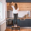 Itopfox Wooden Step Stool for Adults & Kids, Heavy Duty Non-Slip Foot Stool for Bedroom, Bathroom, Kitchen, Livingroom, Rustic Brown - 2 of 4