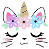 Girl's Lost Gods Kitty Unicorn with Flower Crown T-Shirt - 2 of 4