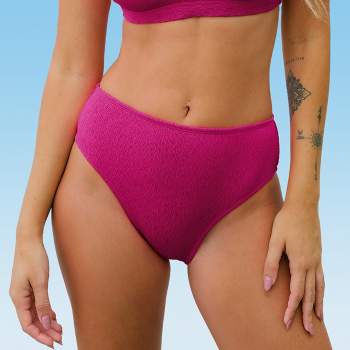Women's Atlantis Textured Cheeky Mid Rise Bikini Bottoms Swimsuit - Cupshe
