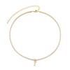 Adornia 14k Gold Plated Tennis Necklace with Initial Charm - 3 of 3