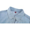 Imily Bela Flattering Tie Waist Denim Shirt Dress Summer Short Sleeve Casual Jean Dress for Women - 3 of 4