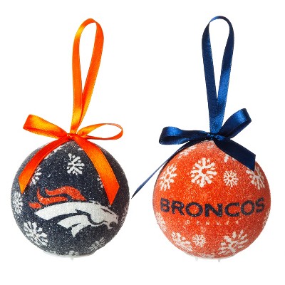 Evergreen Denver Broncos LED Boxed Christmas Ornament Set