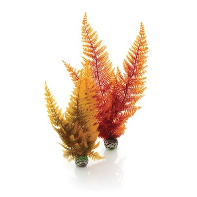 biOrb Aquatic Autumn Fern Set Aquarium Artificial Plants - Orange - 2pc