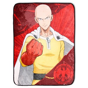One Punch Man Anime Saitama Hero Association Plush Fleece Throw Blanket 45" x 60" - 1 of 4