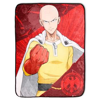 One Punch Man Anime Saitama Hero Association Plush Fleece Throw Blanket 45" x 60" Multicoloured