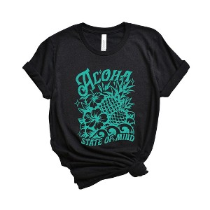 Simply Sage Market Women's Aloha State Of Mind Pineapple Short Sleeve Graphic Tee - 1 of 3