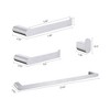 Wall-Mounted Towel Rack in Brushed Nickel Four-Piece Set of Bathroom Essentials - 4 of 4