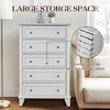 5 Drawer Dresser, Wooden Storage Chest of Drawers with Metal Handles, Wide TV Stand, Modern Drawer Organizer for Bedroom, Living Room - 3 of 4