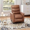 Garvee Recliner Chair for Living Room Lounge Chaise Wingback Single Sofa Modern Home Theater Seating, Adjustable Height, Faux Leather, Brown - 3 of 4