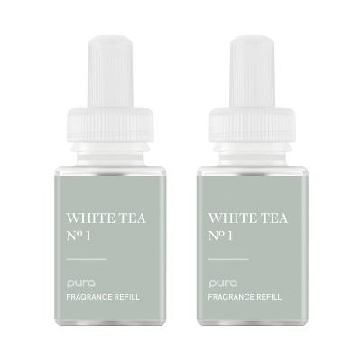 Pura White Tea No.1 2pk Smart Vial Fragrance Refills: Jasmine & Bergamot Scented Essential Oil Duo for Home Aroma