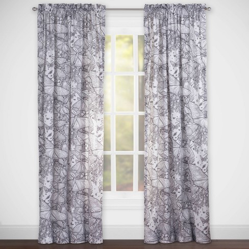 Beautiful Butterflies Hidden Pictures Rod Pocket Curtain Panel