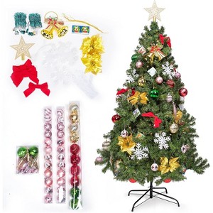 Joiedomi 6FT Prelit Christmas Tree with Decoration Kit, Large Artificial Xmas Tree for Christmas Holiday Indoor Outdoor Decorations - 1 of 4