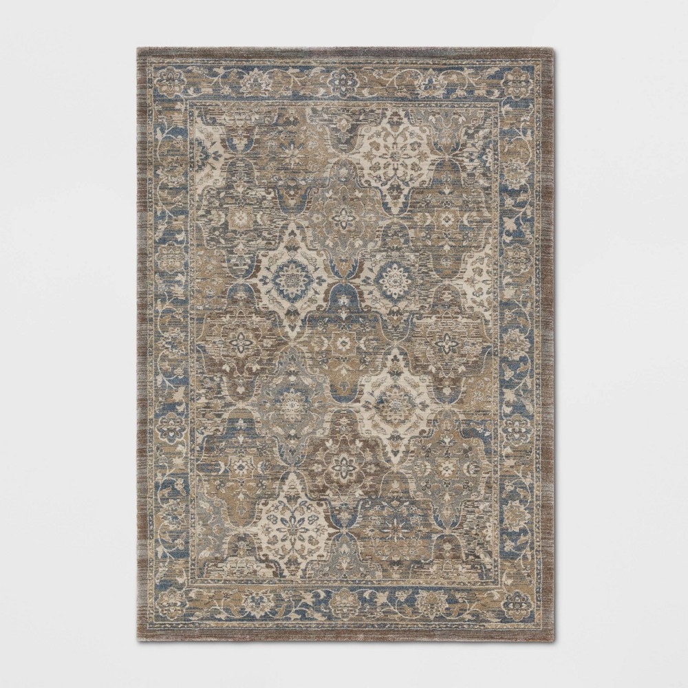 7'x10' Distressed Persian Style Woven Area Rug Brown - Threshold™
