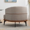 Modern Two-tone Barrel Fabric Chair, Upholstered Round Armchair for Living Room Bedroom Reading Room, Burnt Orange - 3 of 4