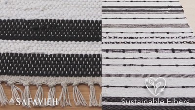 Boho Chic Black and Ivory Striped Kilim 5' x 8' Wool Area Rug