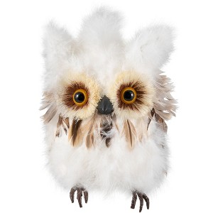 Northlight Woodland Feathery Owl Christmas Tabletop Figure - 7" - 1 of 4