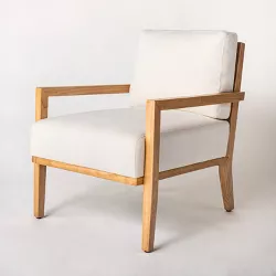 Agoura Hills Cane Back Accent Chair Cream/Natural Wood - Threshold™ designed with Studio McGee