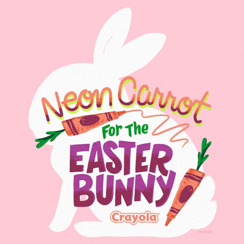 Girl's Crayola Neon Carrot For The Easter Bunny T-Shirt, 2 of 5