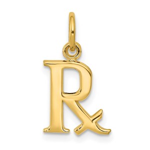 Black Bow Jewelry 14k Yellow Gold Prescription Symbol RX Charm - 1 of 4
