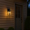 ALOADECOR 1 Light H16 in. Farmhouse Outdoor Wall Lantern with Motion Sensor in Matte Black Modern Wall Sconce with Clear Glass for Courtyard - 2 of 4