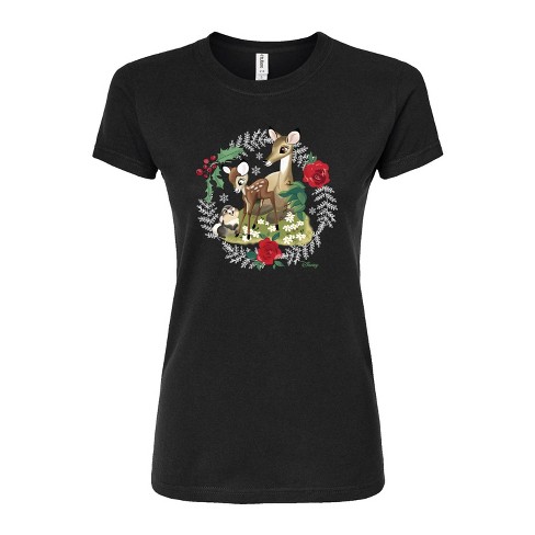 Women's - Disney - Christmas - Family In The Forest Juniors Fitted Graphic T-Shirt - image 1 of 3