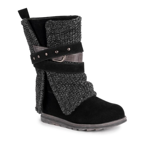 Lukees By Muk Luks Women's Sigrid Nikki Too Boots-black 7 : Target